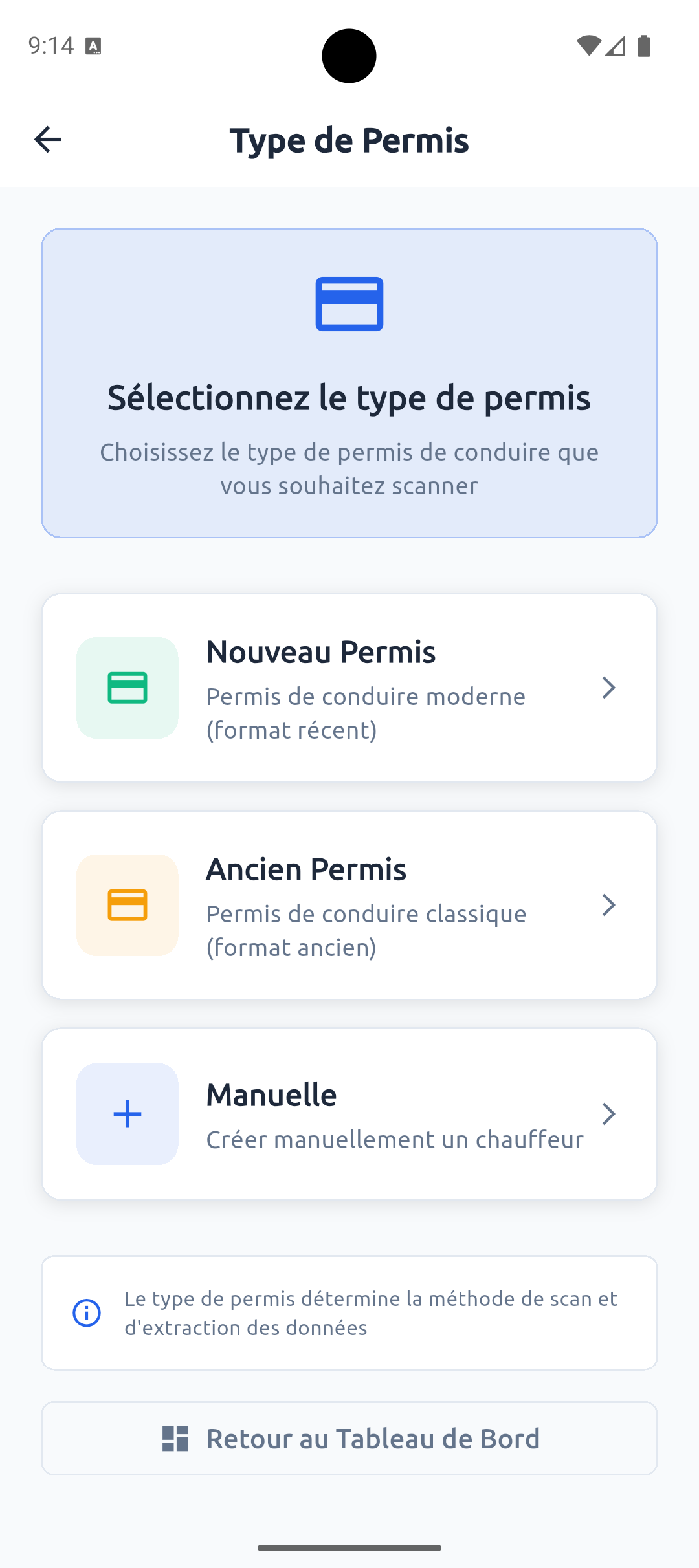 Scan permis de conduire - Solution flotte partenaires Yango